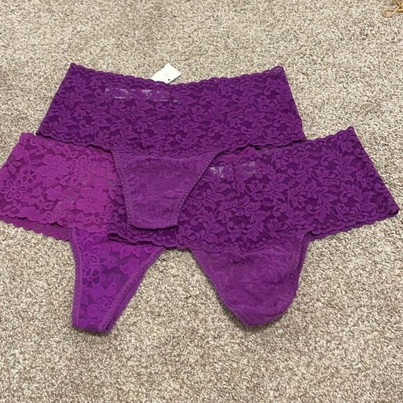 3) NEW hanky panky retro high rise thong lace panties - Picture 6 of 7